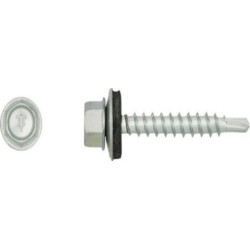 Surub autoforant, pentru lemn, cu cap hexagonal si saiba EPDM, 4.8X19mm, AHG4,8X19