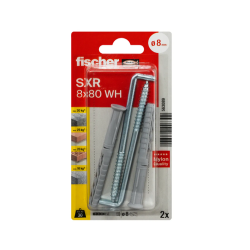 Diblu din nailon cu carlig SHR 8x80 mm Fischer, 563089 (set de 20 buc.)