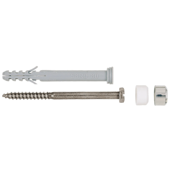 Set fixare obiecte sanitare ceramice cu diblu 8 mm si surub 6x65 mm, S 8 RD WCR, Fischer – Fischer 60570