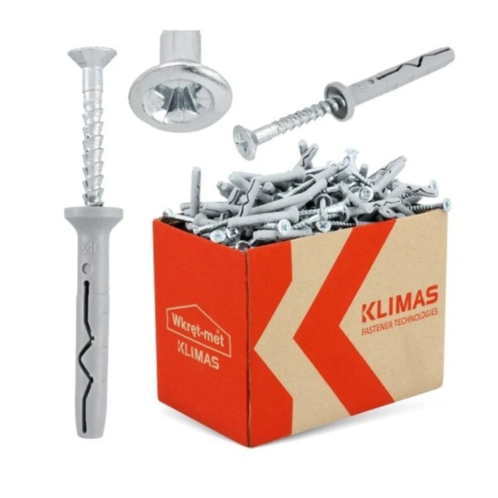 Klimas DP100X180 – Diblu cu surub pentru montaj prin percutie Wkret-met Klimas 10 180 mm, pentru beton, BCA, caramida si gips-carton Diblu cu surub pentru montaj prin percutie Wkret-met Klimas 10 180 mm, pentru beton, BCA, caramida si gips-carton – Klimas DP100X180