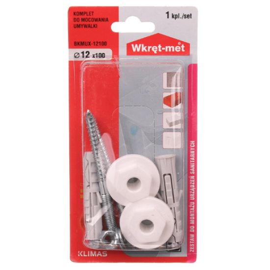Diblu cu surub, fixare Lavoar, 12x60 / 8x100, Klimas Wkret-met – Klimas BKMUX12100
