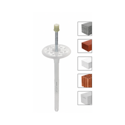 Diblu pentru polistiren cu cui metalic si cap din plastic, zona mare de expandare, LFMG 10x220 mm,, LFMG10220 (set de 10 buc.)