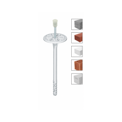 Diblu pentru polistiren cu cui metalic si cap din plastic, LMX 10x140 mm, flansa 60 mm, Klimas Wkret-met, LMX10140 (set de 10 buc.)