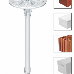 Diblu pentru polistiren cu cui metalic si cap din plastic, LMX 10x140 mm, flansa 60 mm, Klimas Wkret-met, LMX10140 Diblu pentru polistiren cu cui metalic si cap din plastic, LMX 10x140 mm, flansa 60 mm, Klimas Wkret-met, LMX10140