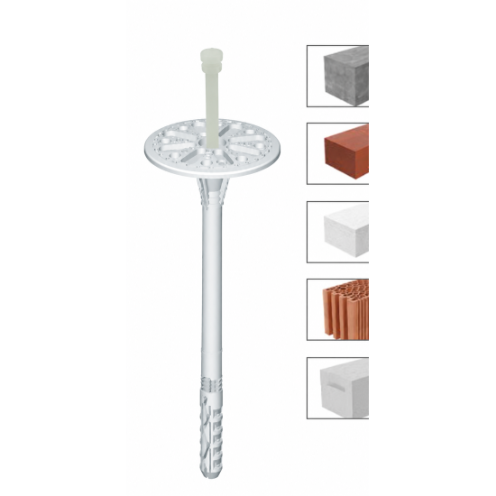 Diblu pentru polistiren cu cui din plastic, zona scurta de expandare, LTX 10x110 mm, LTX10110 – Klimas LTX10110