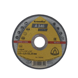 Disc de debitare Kronenflex A346 Extra pentru inox si otel, 115X1.6X22.23 mm, KLINGSPOR A346115