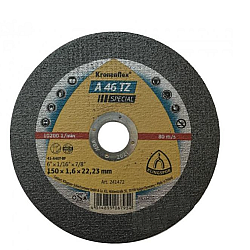 Disc de debitare Kronenflex A46 TZ Special pentru inox si otel, cu autoascutire, 150X1.6X22.23 mm, KLINGSPOR A4615 Disc de debitare Kronenflex A46 TZ Special pentru inox si otel, cu autoascutire, 150X1.6X22.23 mm, KLINGSPOR A4615