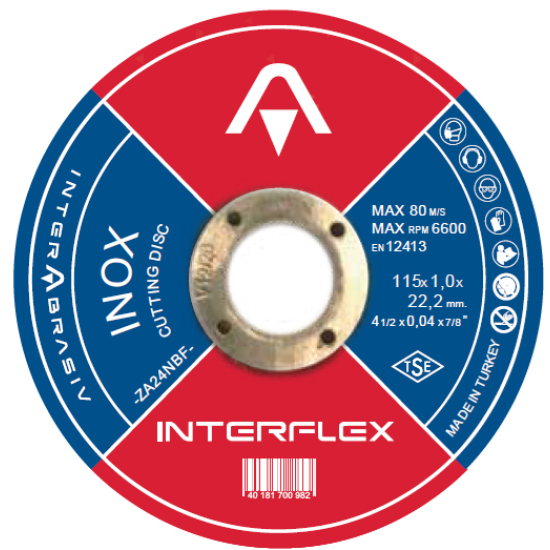 Disc de debitare pentru inox si otel Interflex, 125X1X22.23 mm, Interabrasiv U4079121010 – KLINGSPOR U4079121010