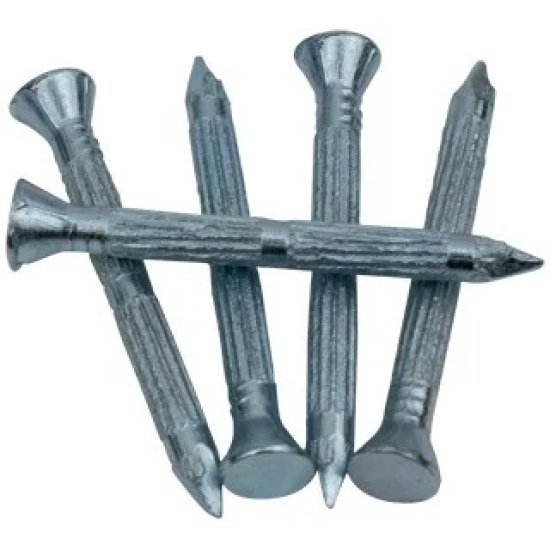 Cuie striate pentru beton,cu cap inecat,otel,zincat alb, 3.5X50mm – Duplifix CUIEB3,5X50