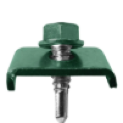 Clema prindere panou gard bordurat cu surub autoforant 6.3X25mm RAL6005, CLEMA 6.3X25C