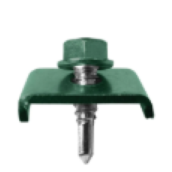 Duplifix CLEMA 6.3X25C – Clema prindere panou gard bordurat cu surub autoforant 6.3X25mm RAL6005 Clema prindere panou gard bordurat cu surub autoforant 6.3X25mm RAL6005 – Duplifix CLEMA 6.3X25C
