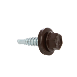 Surub autoforant, pentru lemn, cu cap hexagonal si saiba EPDM, 4.8X19mm RAL8017, AHG4,8X198017 (set de 100 buc.) Surub autoforant, pentru lemn, cu cap hexagonal si saiba EPDM, 4.8X19mm RAL8017, AHG4,8X198017 (set de 100 buc.)