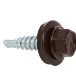 Surub autoforant, pentru lemn, cu cap hexagonal si saiba EPDM, 4.8X19mm RAL8017, AHG4,8X198017 Surub autoforant, pentru lemn, cu cap hexagonal si saiba EPDM, 4.8X19mm RAL8017, AHG4,8X198017