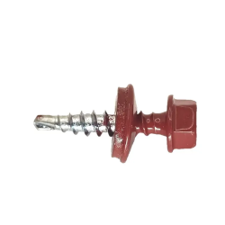 Surub autoforant, pentru lemn, cu cap hexagonal si saiba EPDM, 4.8X25mm RAL3011, AHG4,8X253011 (set de 100 buc.) Surub autoforant, pentru lemn, cu cap hexagonal si saiba EPDM, 4.8X25mm RAL3011, AHG4,8X253011 (set de 100 buc.)