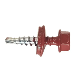 Surub autoforant, pentru lemn, cu cap hexagonal si saiba EPDM, 4.8X19mm RAL3011, AHG4,8X193011
