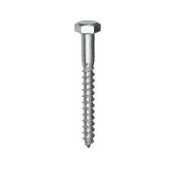 Surub pentru lemn, cu cap hexagonal, DIN 571, zincat alb, 10x100mm, SPH10x100