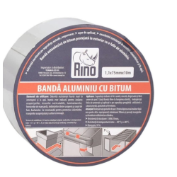 RINO Banda aluminiu cu bitum 1,1mmx150mmx10m RINO Banda aluminiu cu bitum 1,1mmx150mmx10m