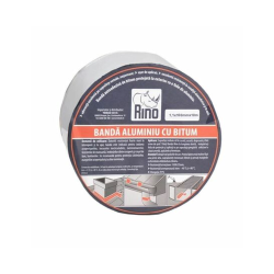 RINO Banda aluminiu cu bitum 1,1mmx75mmx10m, BB1175 RINO Banda aluminiu cu bitum 1,1mmx75mmx10m, BB1175