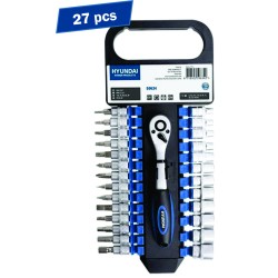 Set 27 chei clichet tubulare plus biti 1/4 HYUNDAI HY-59634