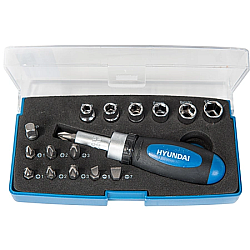 Hyundai HY-40215 - trusă chei clichet cu biti si tubulare 17 BUC 