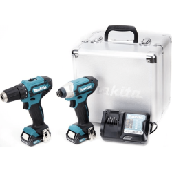 Set de scule masina de gaurit si insurubat 30 Nm, masina de insurubat cu impact, 110 Nm, 2 acum. Li-Ion 1.5 Ah, 12 V, valiza