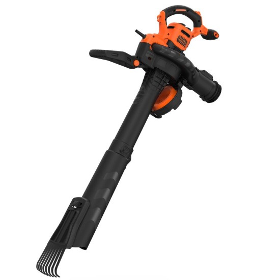Black& Decker BEBLV301-QS – Suflanta si aspirator cu tocator pentru frunze cu grebla 3-in-1 Black & Decker BEBLV301, putere 3000 W, sac de colectare 70 L, putere aspirare max. 15 mc/min, viteza maxima suflare 404 km/h, raport maruntire 16:1 Suflanta si aspirator cu tocator pentru frunze cu grebla 3-in-1 Black & Decker BEBLV301, putere 3000 W, sac de colectare 70 L, putere aspirare max. 15 mc/min, viteza maxima suflare 404 km/h, raport maruntire 16:1 – Black& Decker BEBLV301-QS