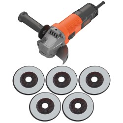 Polizor unghiular Black Decker BEG110A5-QS, 750w, 115 mm, 5 discuri