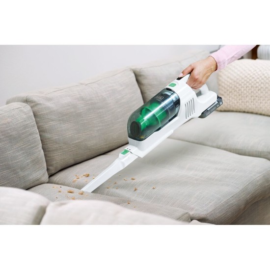 Aspirator vertical 4 in 1 cu acumulator 18V Black Decker REVSV18D1-QW, cu extensie pentru pardosele, carcasa din 50% plastic reciclat, 1 x acumulator 2.0 Ah si incarcator – Black& Decker REVSV18D1-QW
