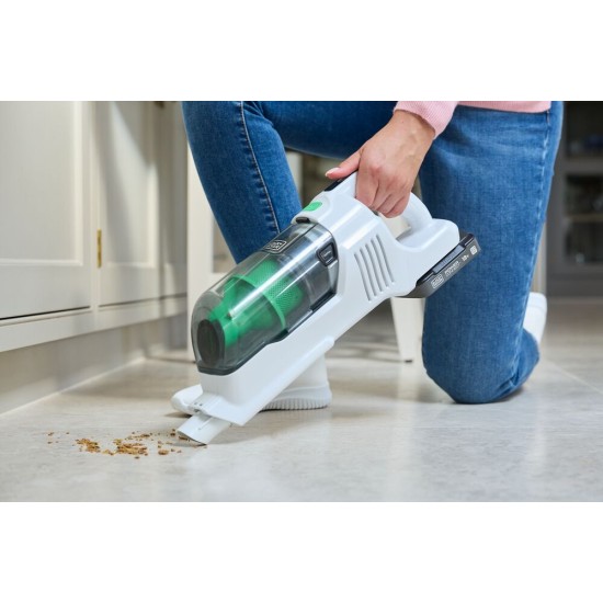Aspirator vertical 4 in 1 cu acumulator 18V Black Decker REVSV18D1-QW, cu extensie pentru pardosele, carcasa din 50% plastic reciclat, 1 x acumulator 2.0 Ah si incarcator – Black& Decker REVSV18D1-QW