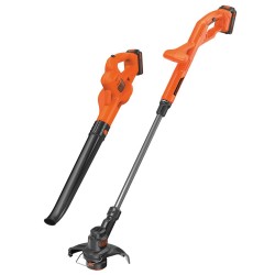 Pachet Black Decker trimmer ST1823 si suflanta GWC1815, acumulator 18V, 2x1.5Ah