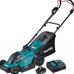Masina de tuns gazonul Makita DLM330SM cu acumulator 18V 1 x 4.0 Ah, latime de taiere 33 cm, cos colector 30 litri