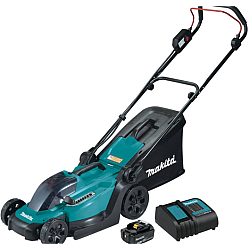 Masina de tuns gazonul Makita DLM330SM cu acumulator 18V 1 x 4.0 Ah, latime de taiere 33 cm, cos colector 30 litri