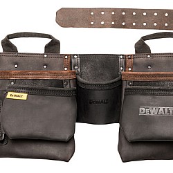 Centura din piele pentru scule Dewalt DWST50112-1, buzunare multiple, suport dublu pentru ciocane