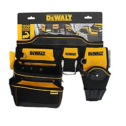 Centura din piele pentru scule Dewalt DWST1-75552, buzunare multiple, suport pentru ciocan