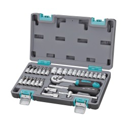 STELS - Trusa chei tubulare si biti cu antrenor de 1/4 inch - 29 piese