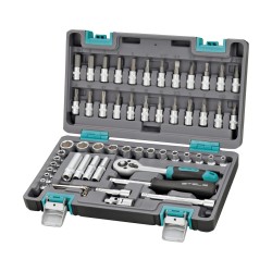 STELS - Trusa chei tubulare si biti cu antrenor de 1/4 inch - 57 piese
