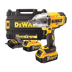 Masina de insurubat cu impact cu acumulator 18V DeWalt DCF899P2-QW, motor fara perii, 950 Nm, prindere patrat 1/2, 2 x acumulator 5 Ah, incarcator si valiza Tstak