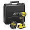 Masina de gaurit si insurubat cu percutie cu acumulator 18V Stanley SFMCD715D1K-QW, motor fara perii, iluminare LED, 60nM, 1 x acumulator 2.0 Ah, incarcator si valiza transport