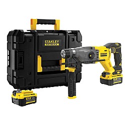 Ciocan rotopercutor cu acumulator 18V Stanley SFMCH900M22-QW, SDS plus, motor fara perii, energie de impact 2J, 2 x acumulator 4.0 Ah, incarcator si valiza transport