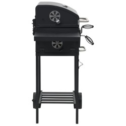 Grătar barbecue cu cărbuni, raft inferior, negru