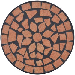 Masă laterală cu mozaic pentru plante, cărămiziu