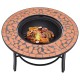 Vatră de foc cu mozaic, cărămiziu, 68 cm, ceramică Vatră de foc cu mozaic, cărămiziu, 68 cm, ceramică