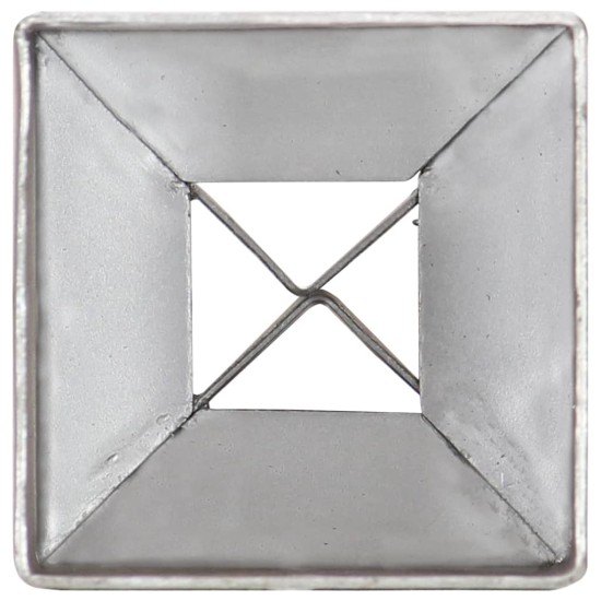 Țăruși de sol, 12 buc., argintiu, 7x7x75 cm, oțel galvanizat