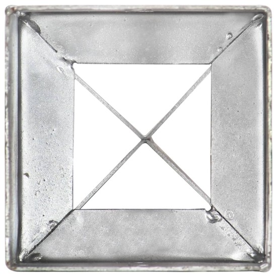 Țăruși de sol, 2 buc., argintiu, 10x10x76 cm, oțel galvanizat