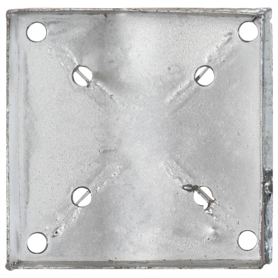 Țăruși de sol, 6 buc., argintiu, 14x14x91 cm, oțel galvanizat