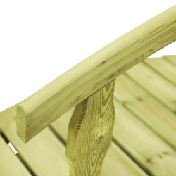 Pod de grădină cu balustradă, 170x74x105 cm, lemn de pin tratat