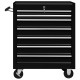 Cărucior de scule pentru atelier cu 7 sertare, negru Cărucior de scule pentru atelier cu 7 sertare, negru