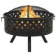 Vatră de foc cu vătrai 68 cm oțel XXL Vatră de foc cu vătrai 68 cm oțel XXL