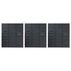 Set cutii depozitare, 48 piese, panouri perete, albastru&negru