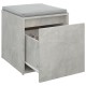 Cutie cu sertar, gri beton, 40,5x40x40 cm, lemn compozit